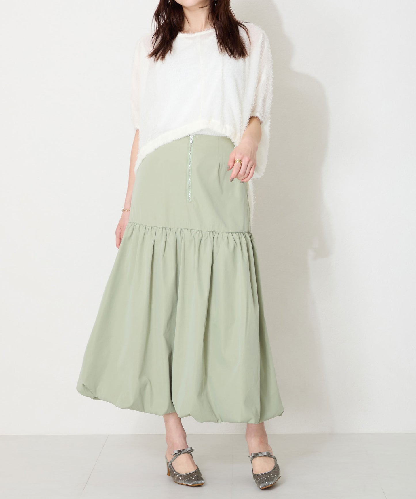 リボンベルトラインストーンシアーミュール/51124