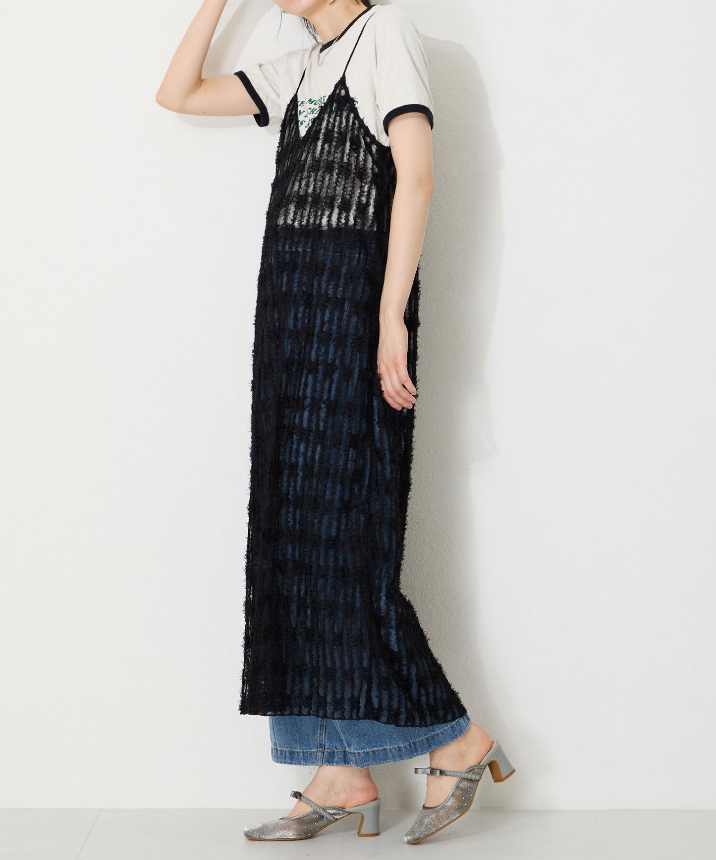 リボンベルトラインストーンシアーミュール/51124