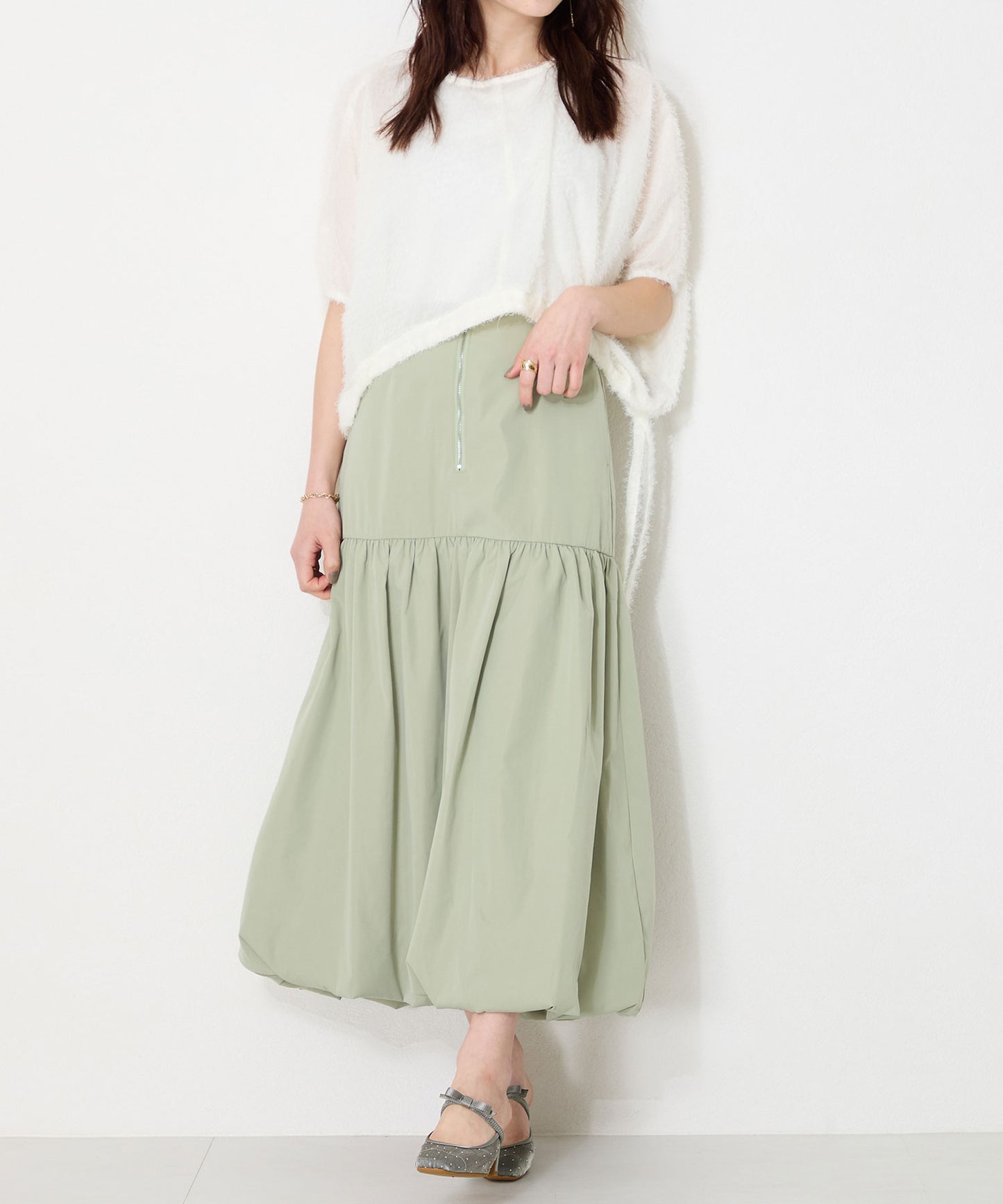 リボンベルトラインストーンシアーミュール/51124