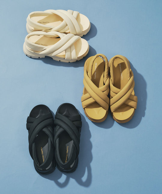 【WEB先行予約/4月上旬発売予定】【新色追加】クロスベルト厚底サンダル/51201