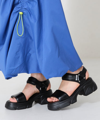 パデットストラップ厚底ヒールサンダル/51207