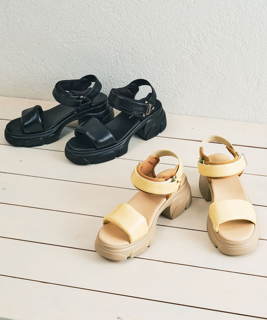 パデットストラップ厚底ヒールサンダル/51207