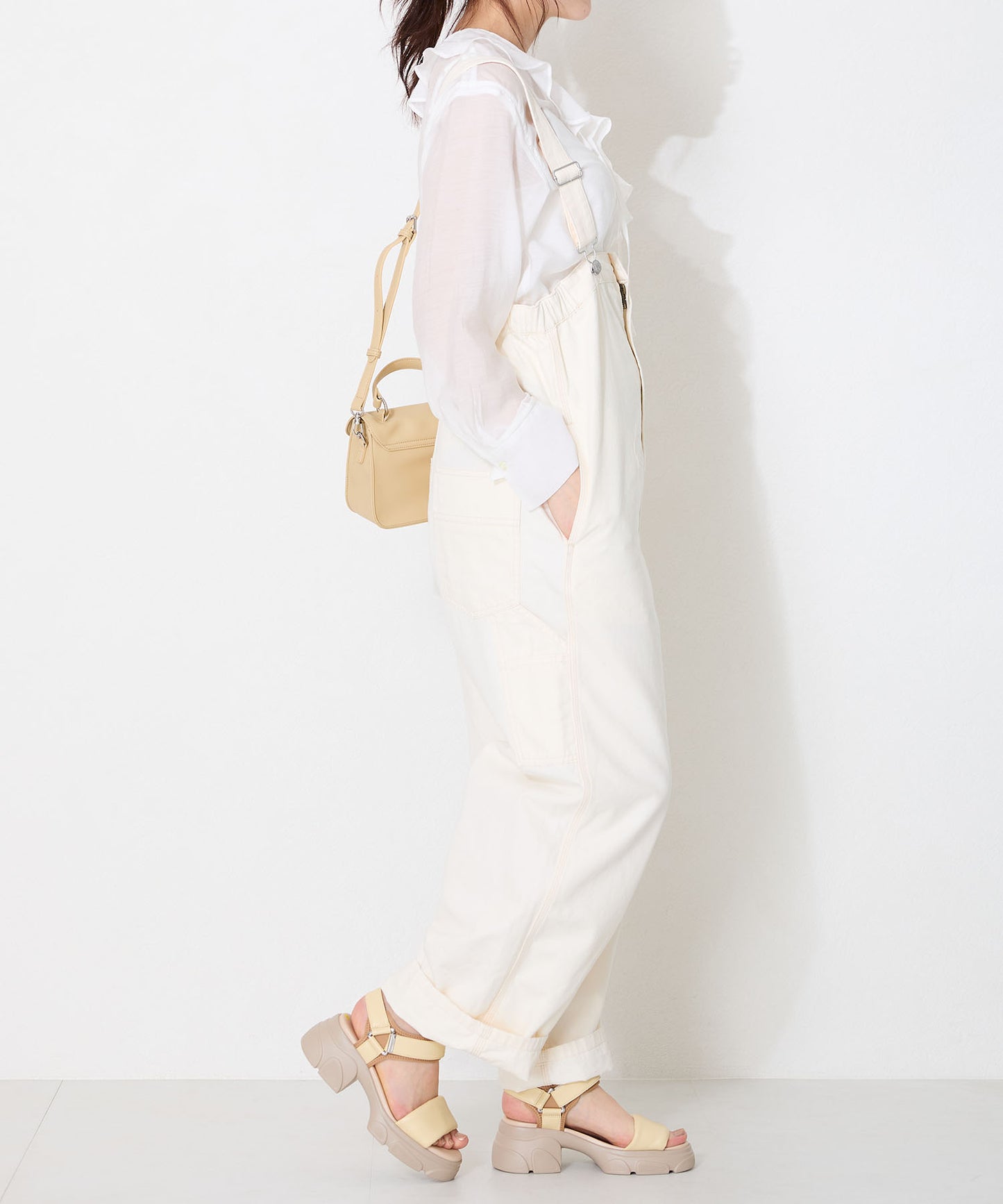 パデットストラップ厚底ヒールサンダル/51207