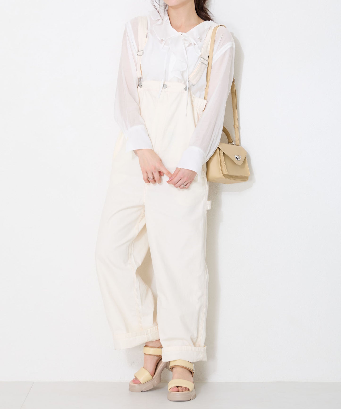 パデットストラップ厚底ヒールサンダル/51207