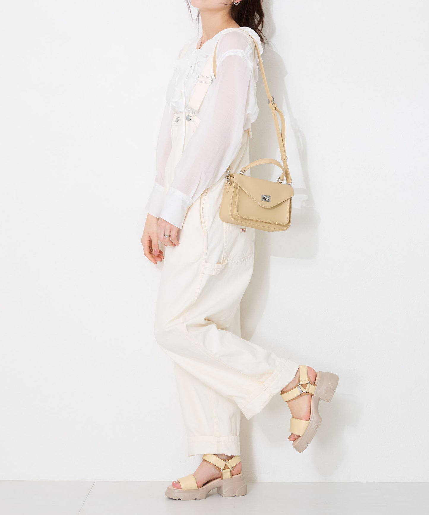 パデットストラップ厚底ヒールサンダル/51207