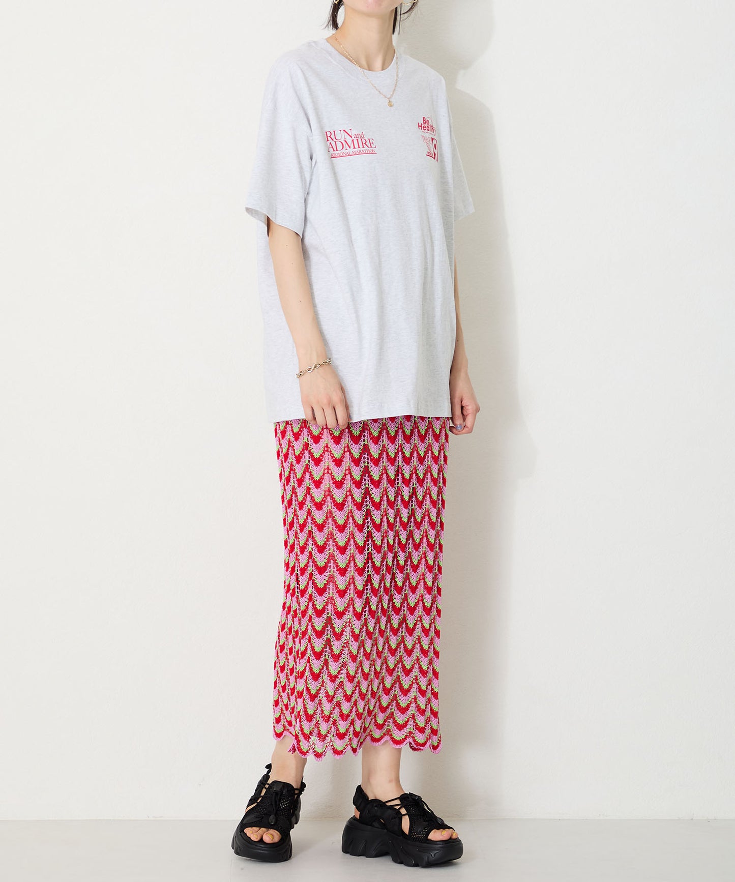 ドローコード×メッシュ厚底サンダル/51210