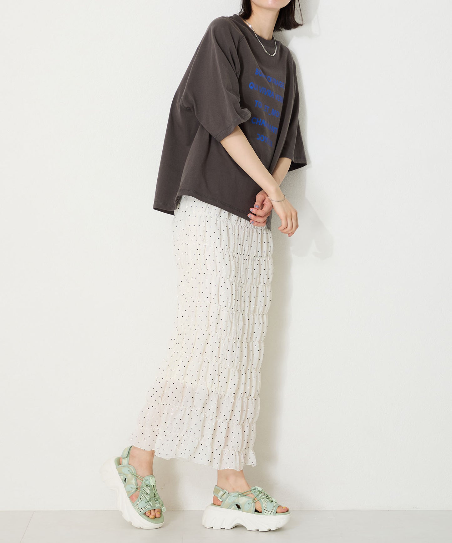 ドローコード×メッシュ厚底サンダル/51210