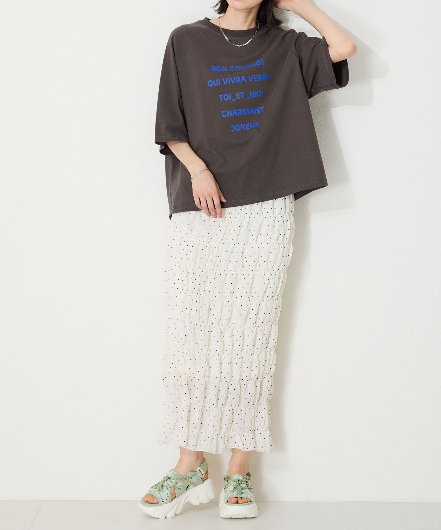 ドローコード×メッシュ厚底サンダル/51210