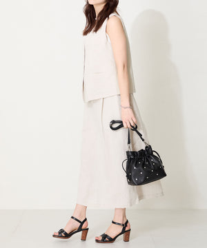 リボンベルトウッドヒールサンダル/51225