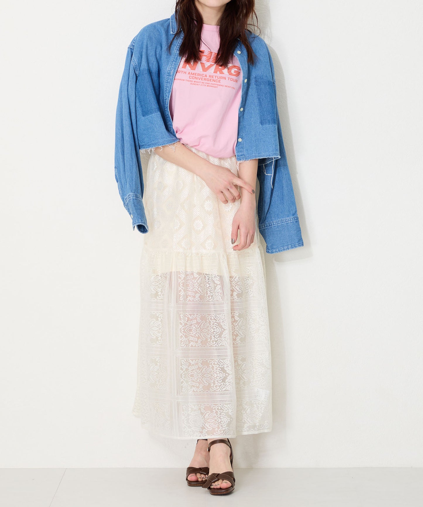 リボンベルトウッドヒールサンダル/51225