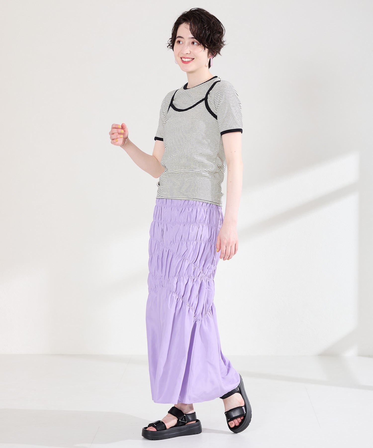 Fit meサンダル/新色追加】メタルパーツ厚底サンダル/51226