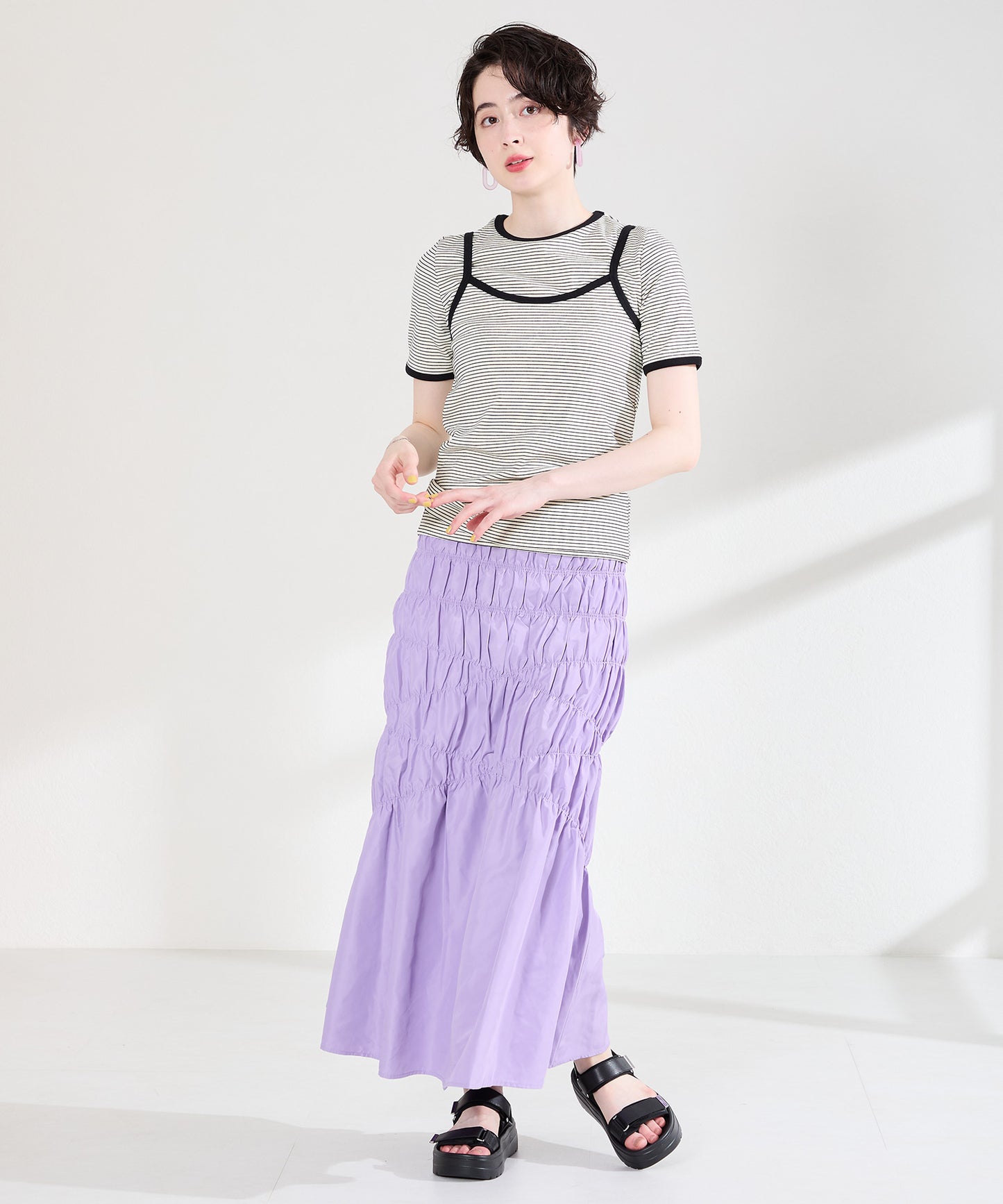 【Fit meサンダル/新色追加】メタルパーツ厚底サンダル/51226