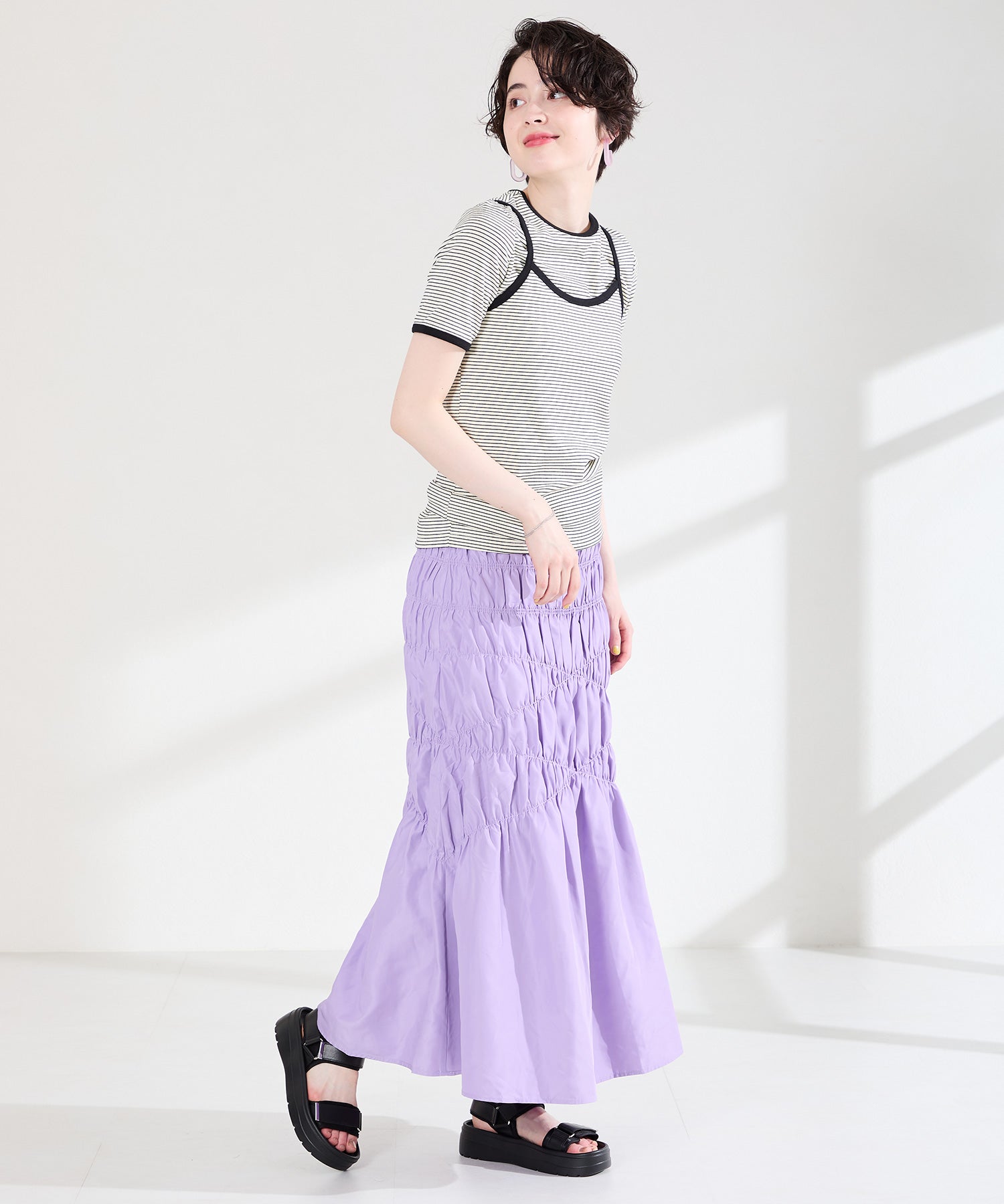 Fit meサンダル/新色追加】メタルパーツ厚底サンダル/51226