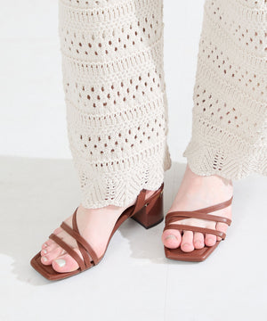 【新色追加】アシンメトリーストラップヒールサンダル/51230