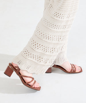 【新色追加】アシンメトリーストラップヒールサンダル/51230