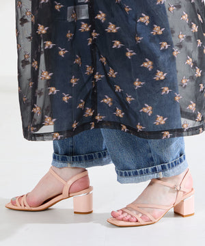 【新色追加】アシンメトリーストラップヒールサンダル/51230