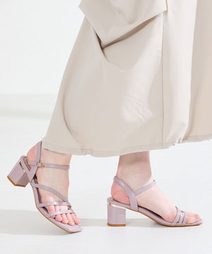 【新色追加】アシンメトリーストラップヒールサンダル/51230