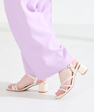 【新色追加】アシンメトリーストラップヒールサンダル/51230