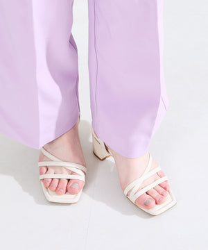 【新色追加】アシンメトリーストラップヒールサンダル/51230