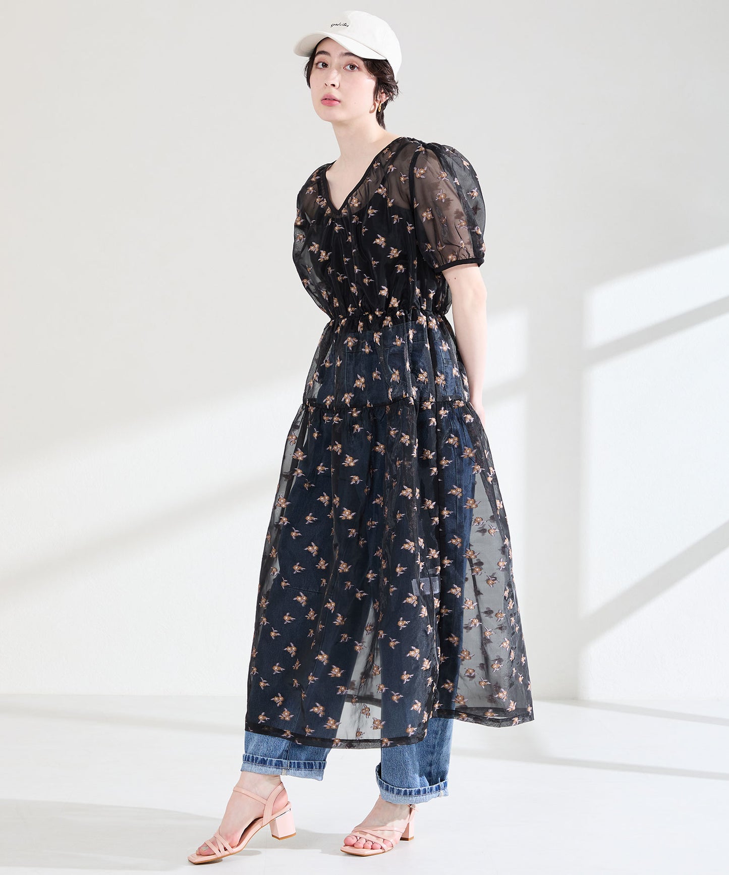 【新色追加】アシンメトリーストラップヒールサンダル/51230