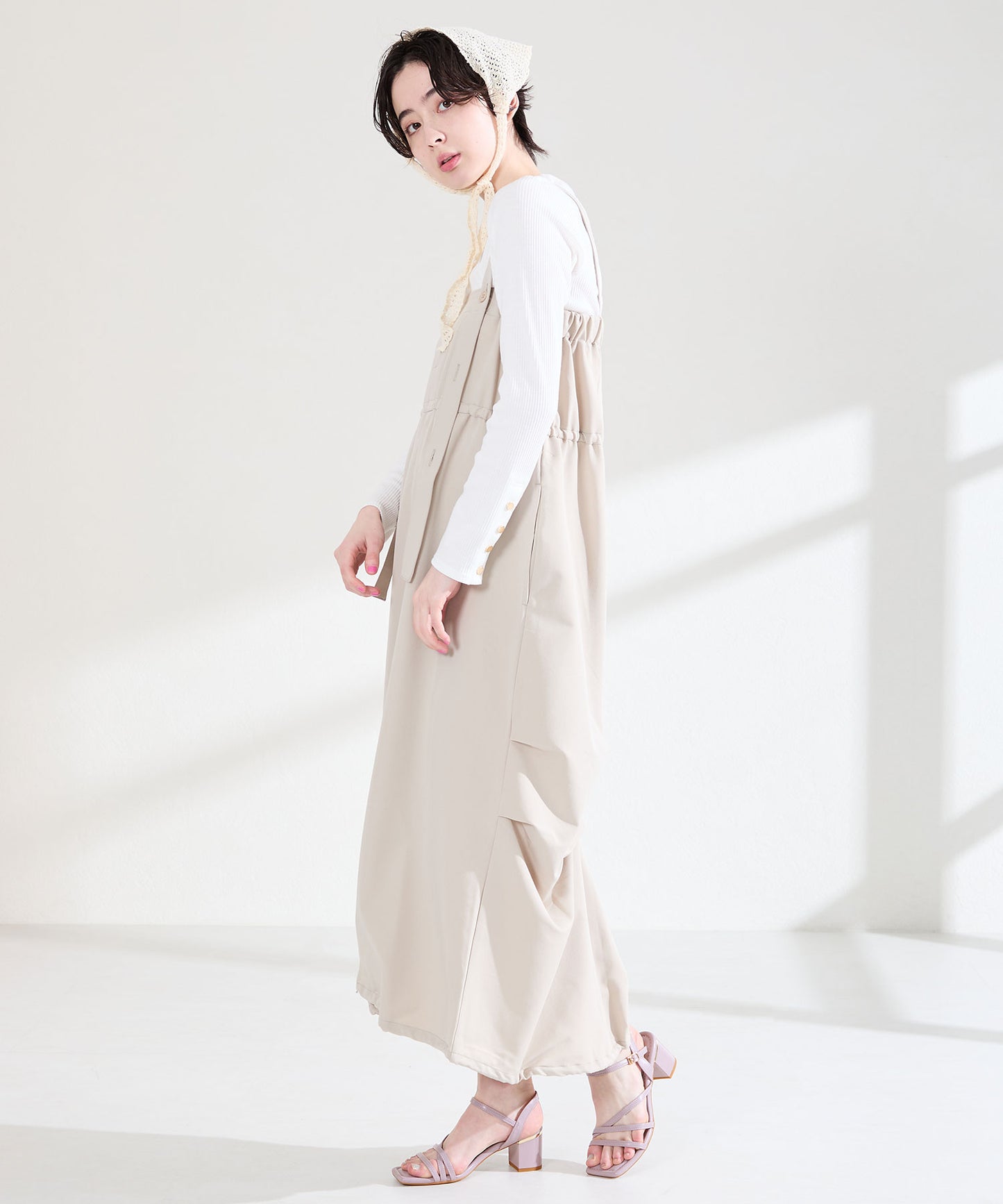 【新色追加】アシンメトリーストラップヒールサンダル/51230