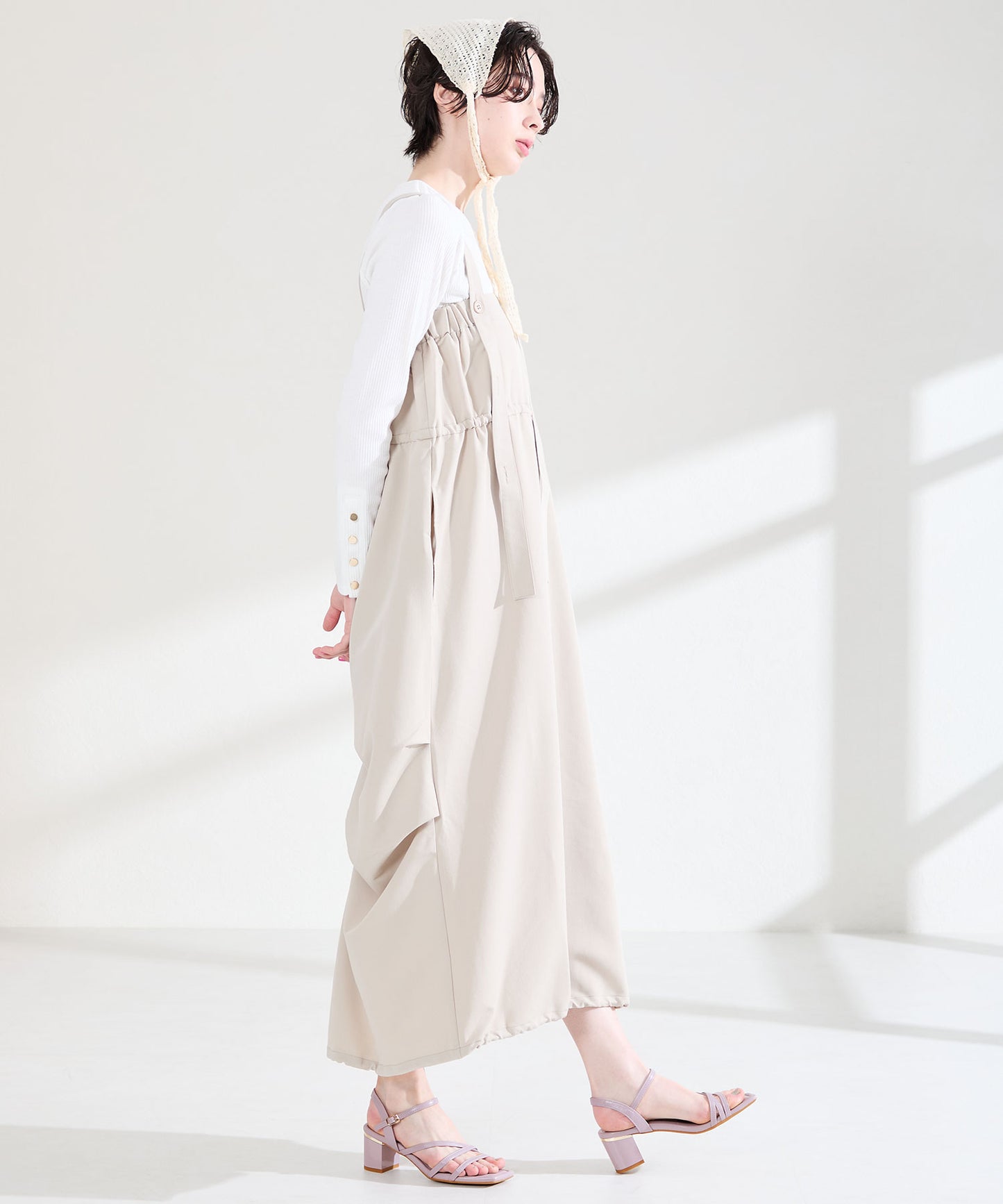 【新色追加】アシンメトリーストラップヒールサンダル/51230