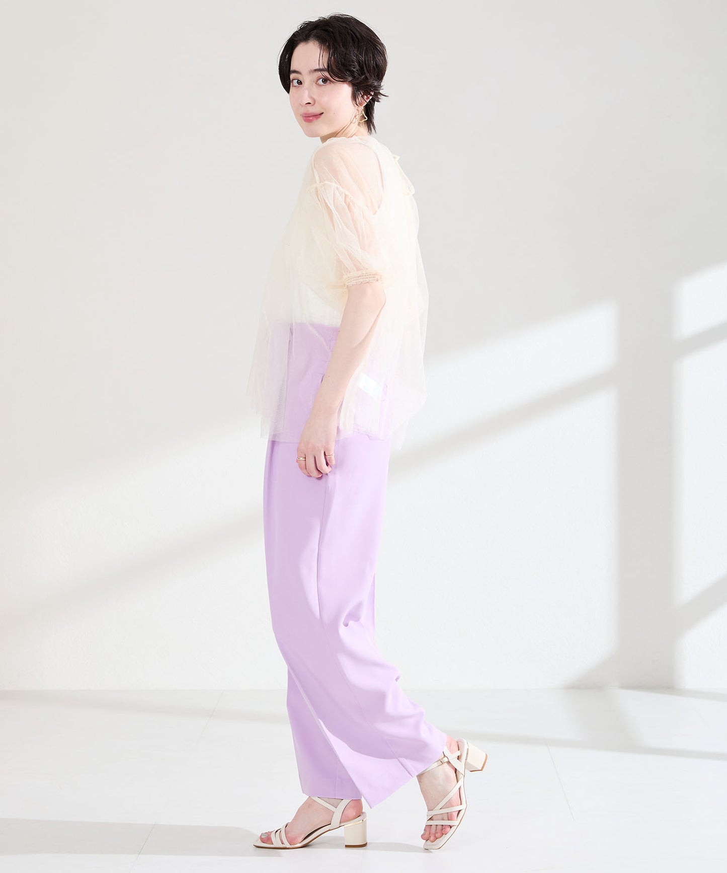 【新色追加】アシンメトリーストラップヒールサンダル/51230