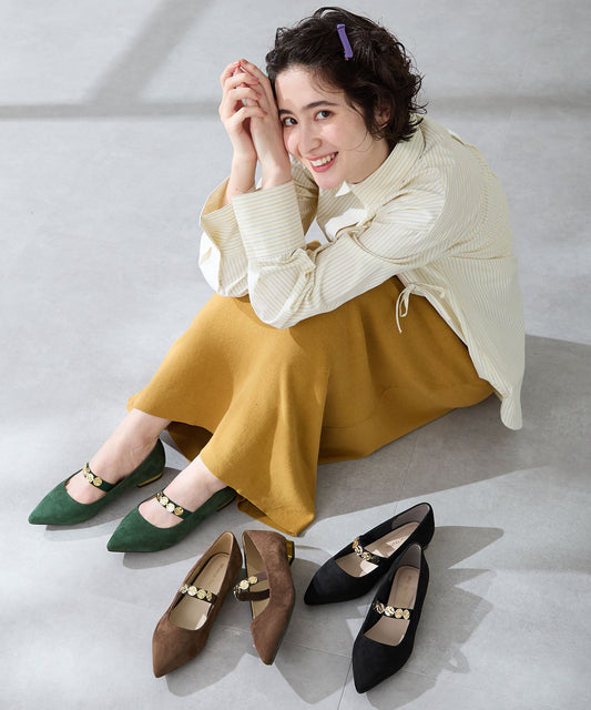 【カタログ掲載アイテム】コインモチーフストラップパンプス/51308