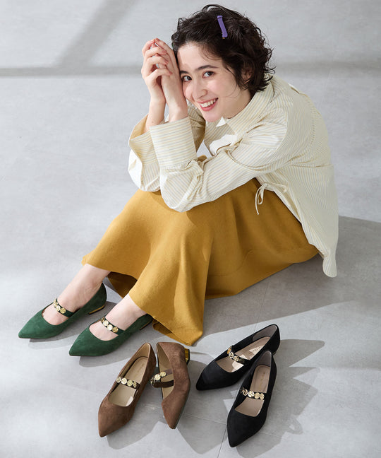 【カタログ掲載アイテム】コインモチーフストラップパンプス/51308