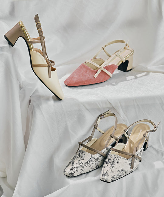 細ストラップバックベルトパンプス/51314