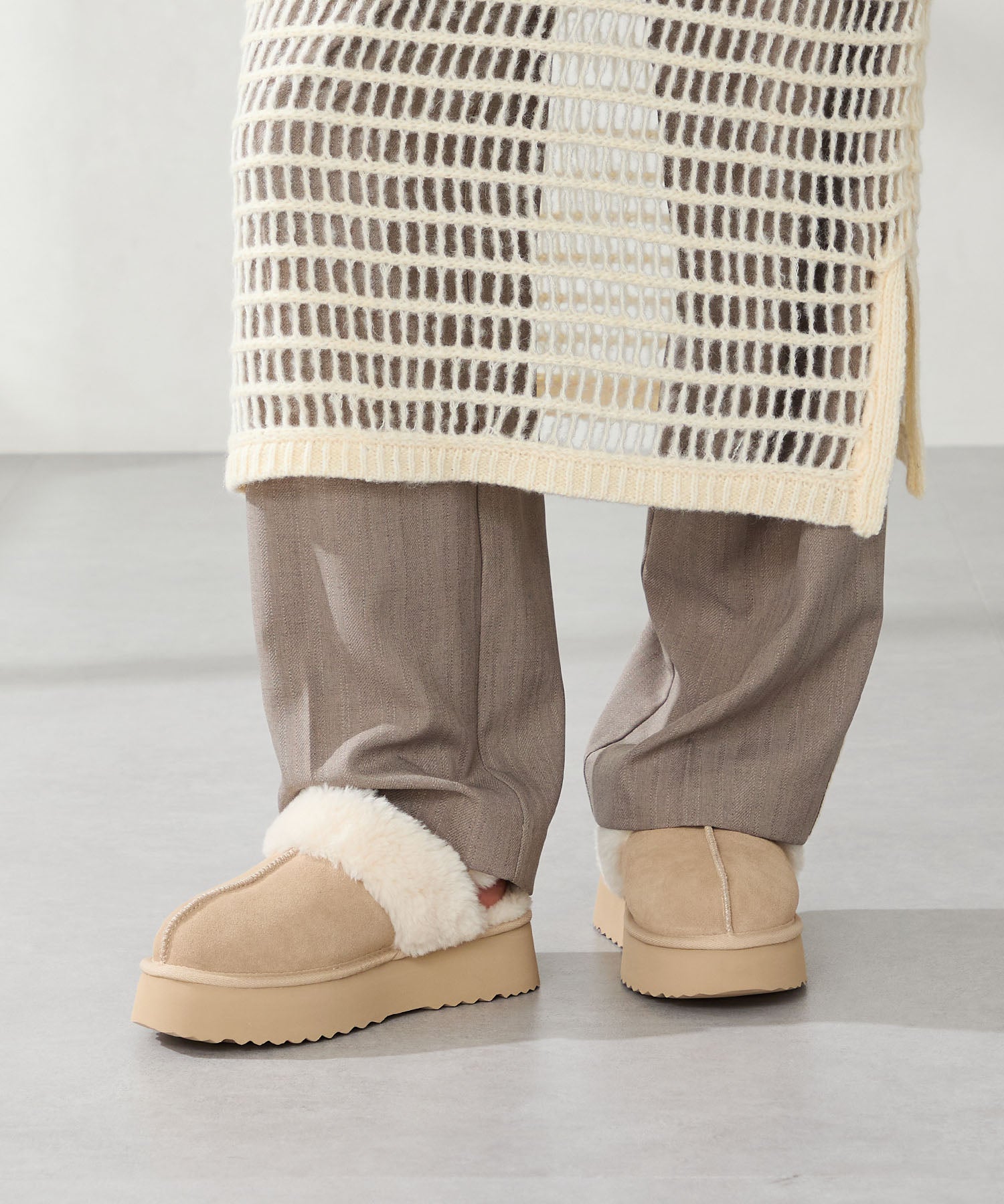 OUAT / ボトム/3/コットン/GRY/無地/O008512PT 厚底ムートン2wayサンダル/51320 – ORIENTALTRAFFIC