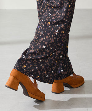 スクエアトゥビットヒールローファー/51324