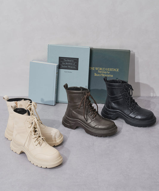 厚底レースアップブーツ/51401