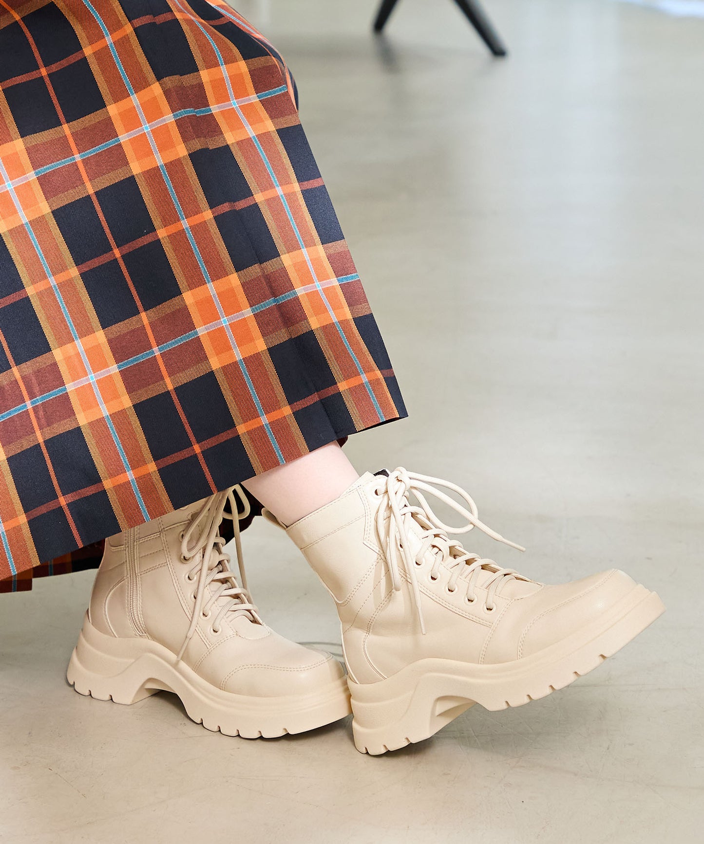 厚底レースアップブーツ/51401