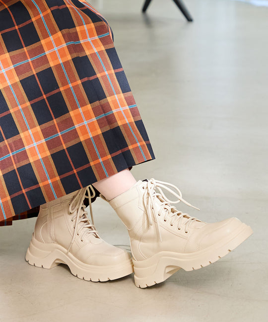 厚底レースアップブーツ/51401