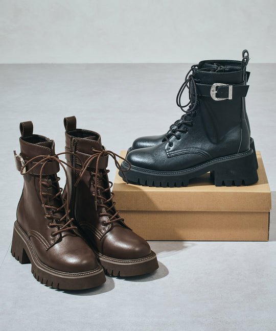 【カタログ掲載アイテム】バックルベルトミドルレースアップブーツ/51403