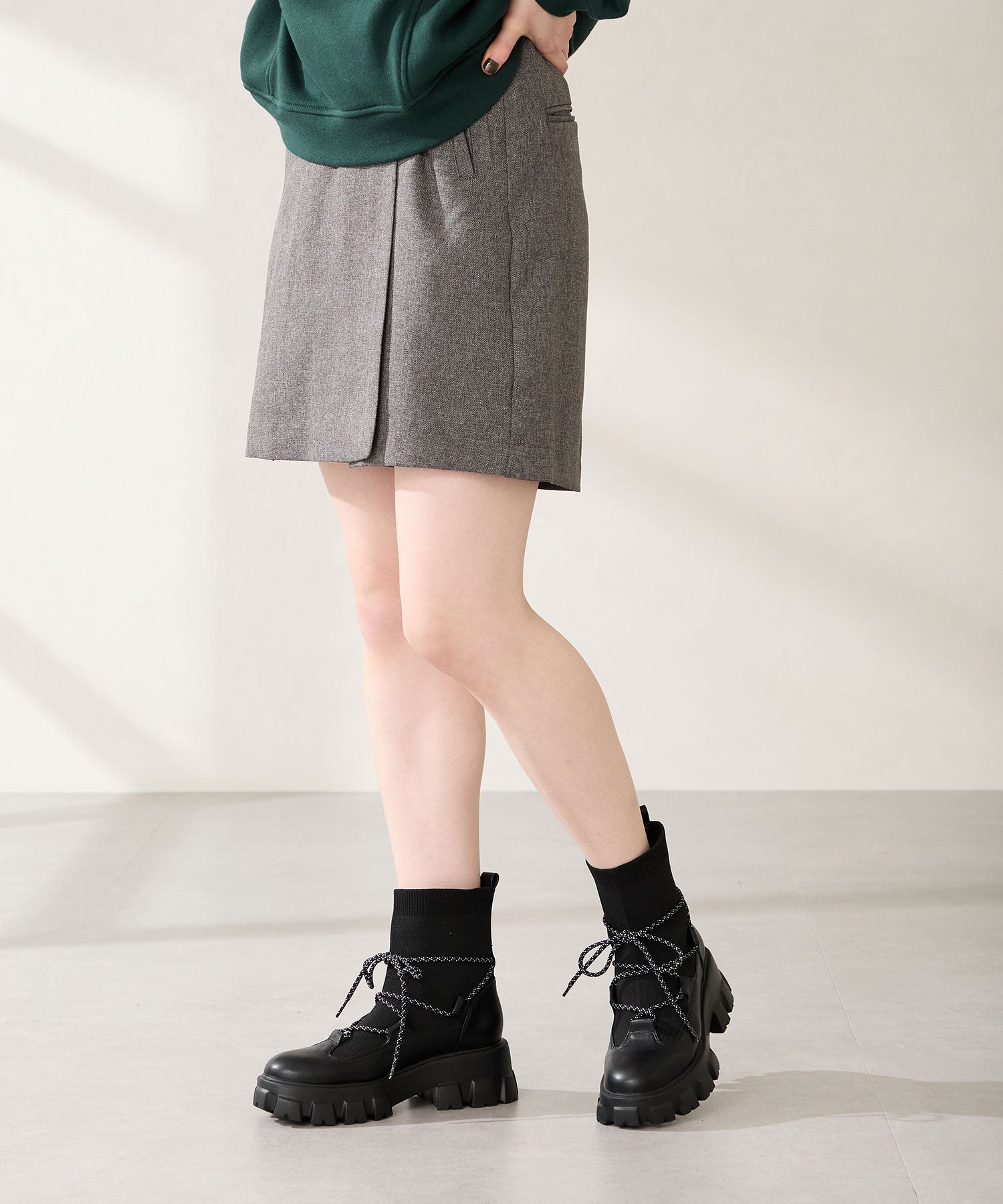 ボリュームソール編み上げニットブーツ/51406 – ORIENTALTRAFFIC