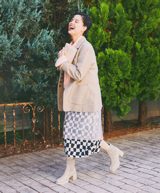 【カタログ掲載アイテム】ニットドッキングヒールショートブーツ/51407