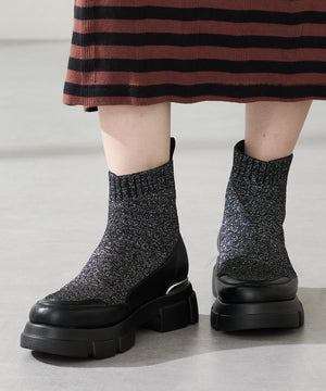 ニットソックスショートブーツ/51416