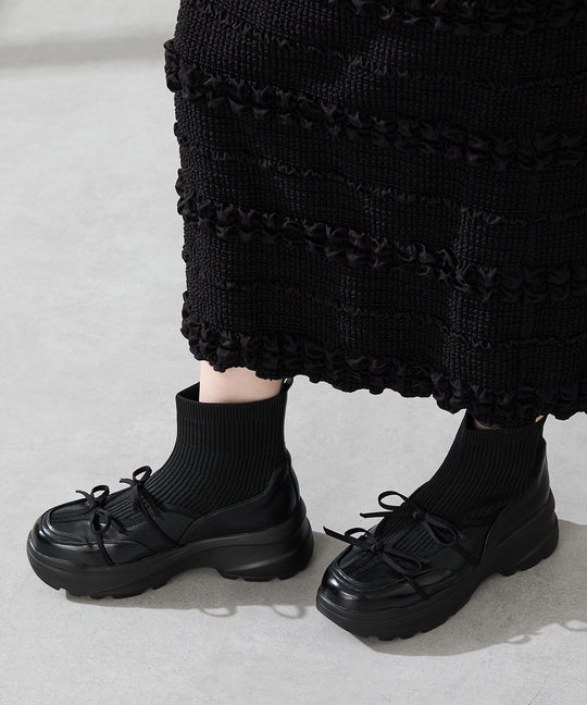 ダブルリボンニットブーツ/51422