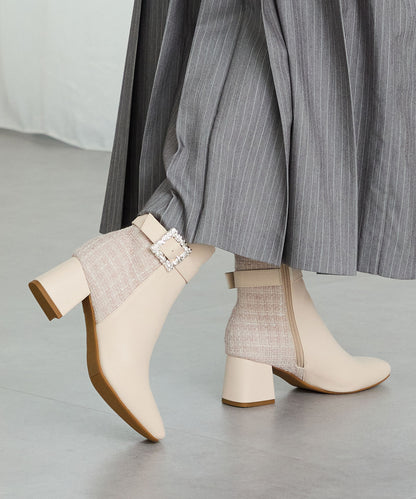 ビジューモチーフ切替ヒールブーツ/51424