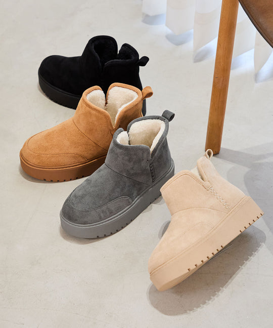 サイドスリット厚底ムートンショートブーツ/51425