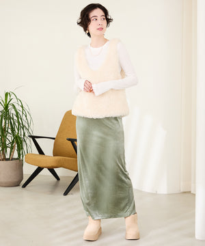 サイドスリット厚底ムートンショートブーツ/51425