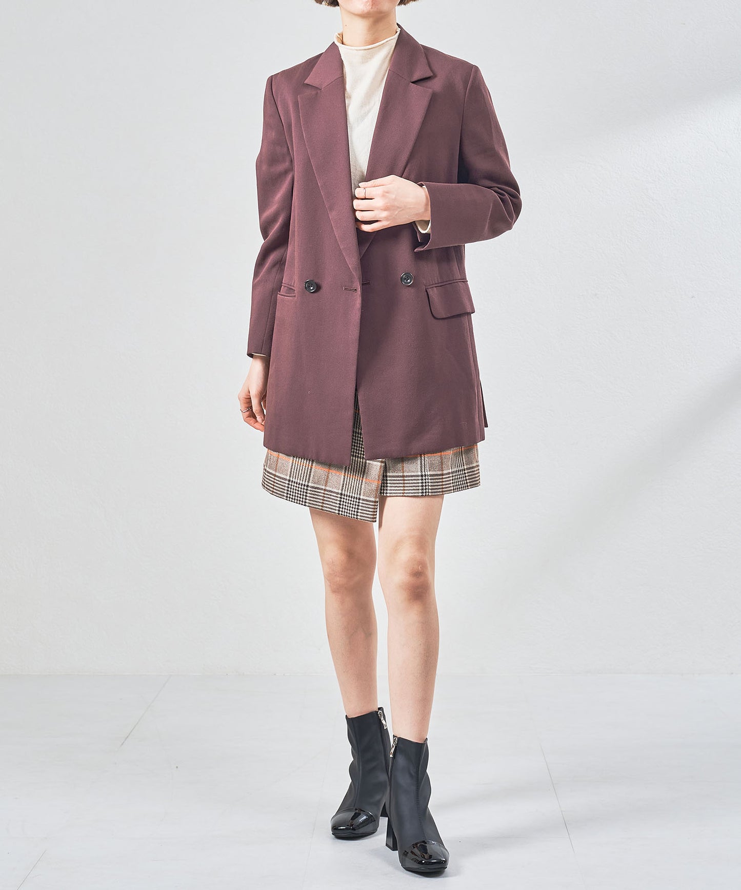 【WEB先行予約/1月上旬発売予定】つま先切替デザインショートブーツ/51427