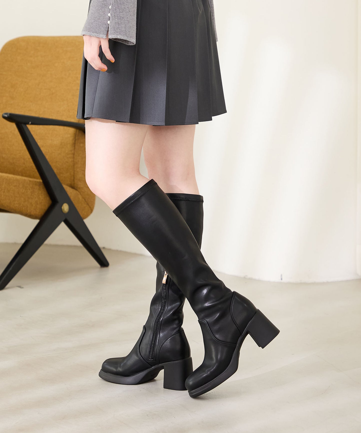 ソフトソールストレッチヒールロングブーツ/51504