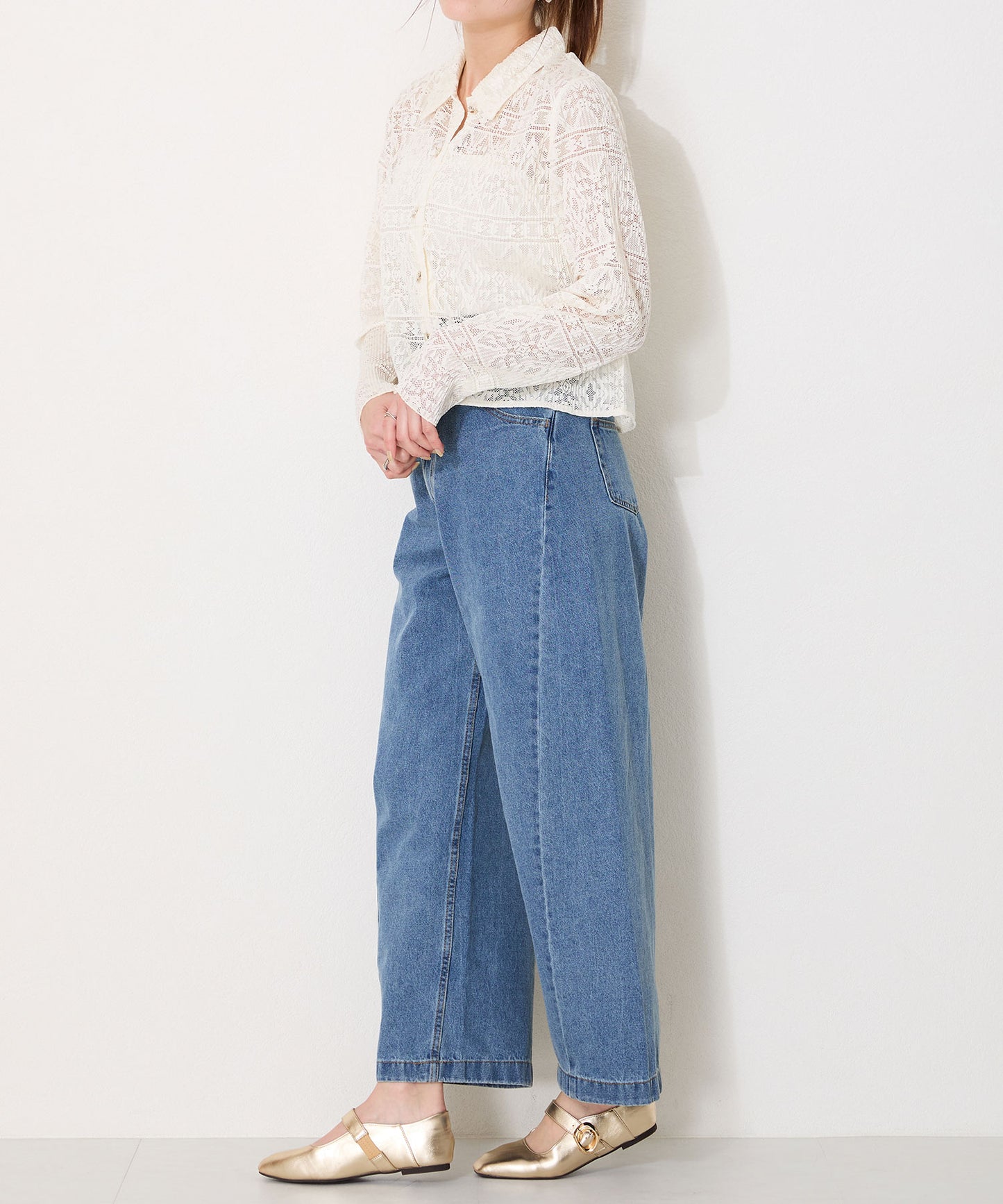 柔らかストラップフラットパンプス/52104