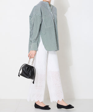 ラメニットリボンパンプス/52106