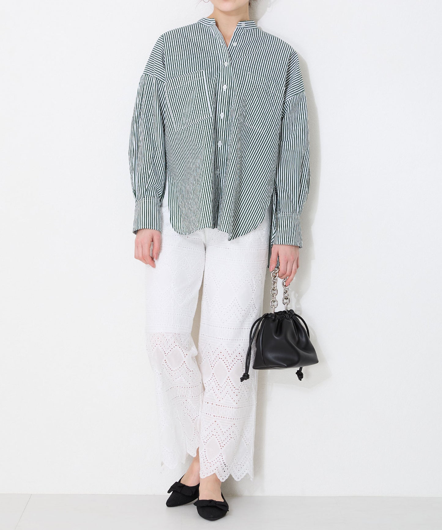 ラメニットリボンパンプス/52106