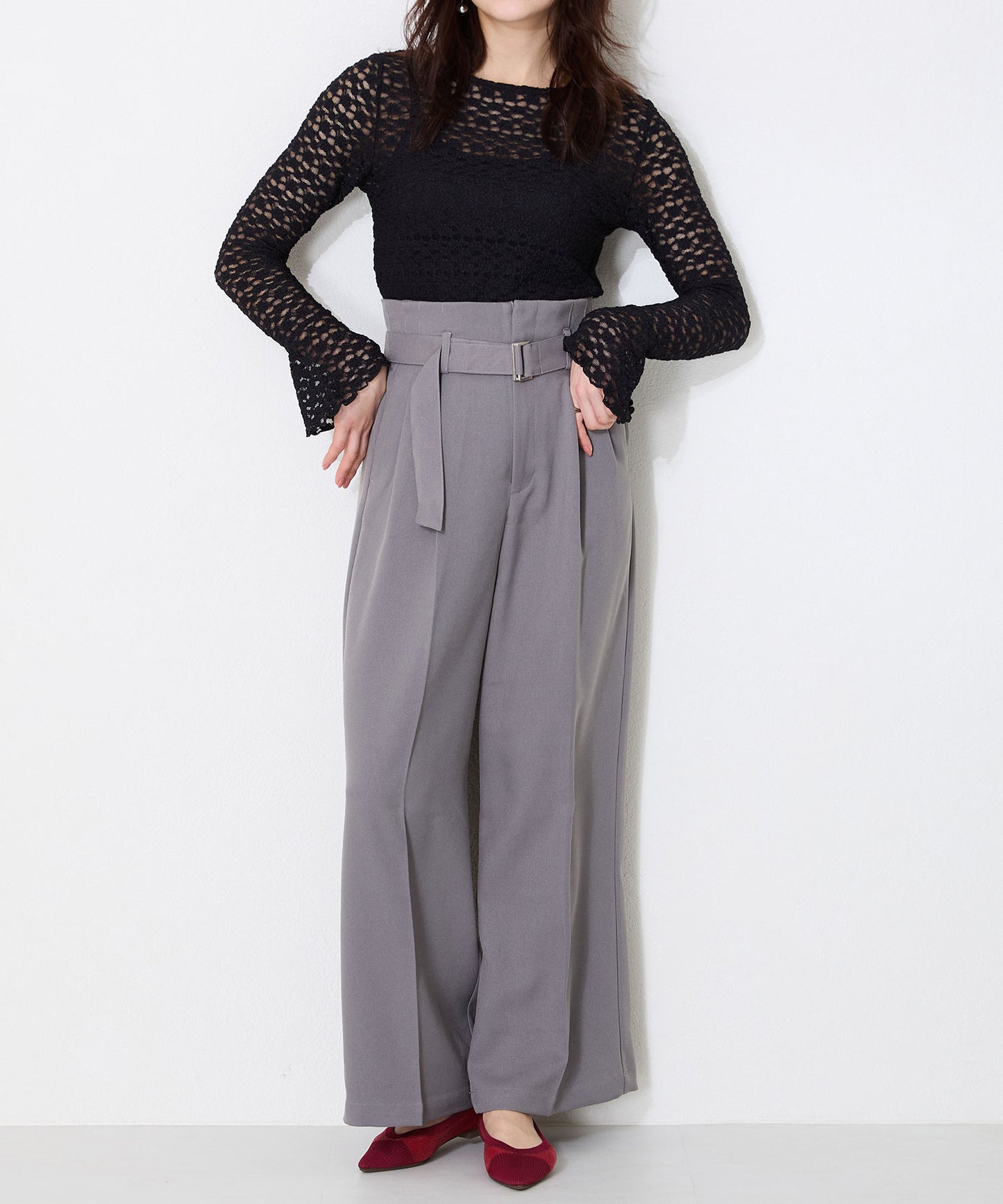 軽量シアーニットパンプス/52108