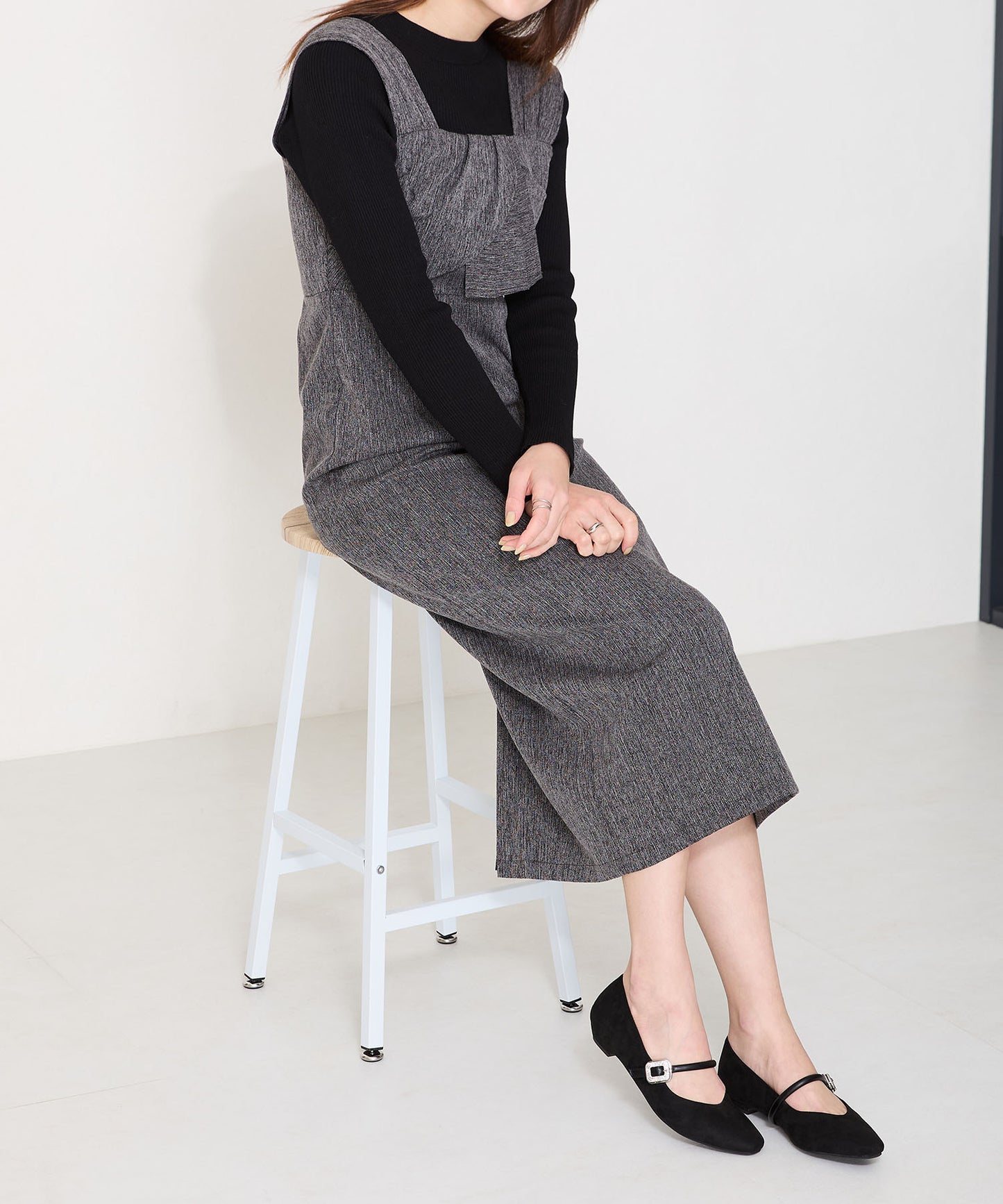 ビジューバックルストラップパンプス/52109